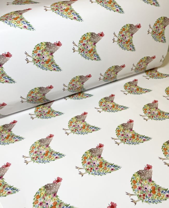 Floral Cockerel wrapping paper